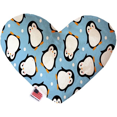 Mirage Pet Products Penguins in Blue Canvas Heart Dog Toy 6 in. 1299-CTYHT6